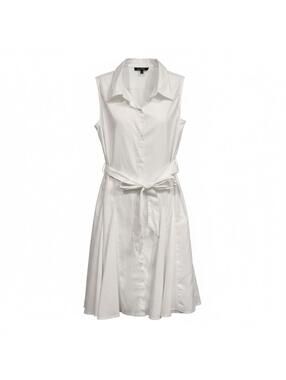 #91 LOVE 83 white button down shirt dress fit and flare sz. Large